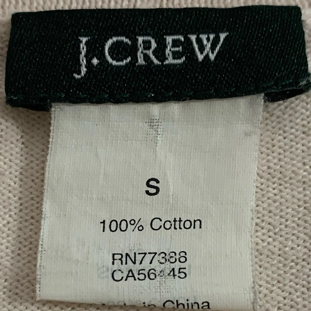J.Crew Women’s Pink And Black Striped 100% Cotton Crewneck Sweater Size S